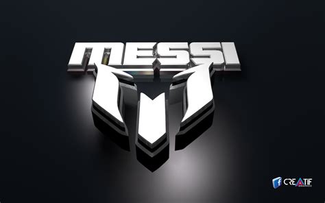 Download Wallpapers Lionel Messi 3d Logo 4k Football Stars Blue