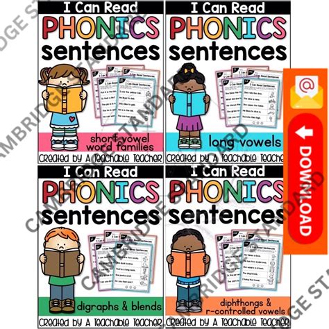 jual beli 3 bonus 1 i can read phonics sentences short vowels long vowels digraphs