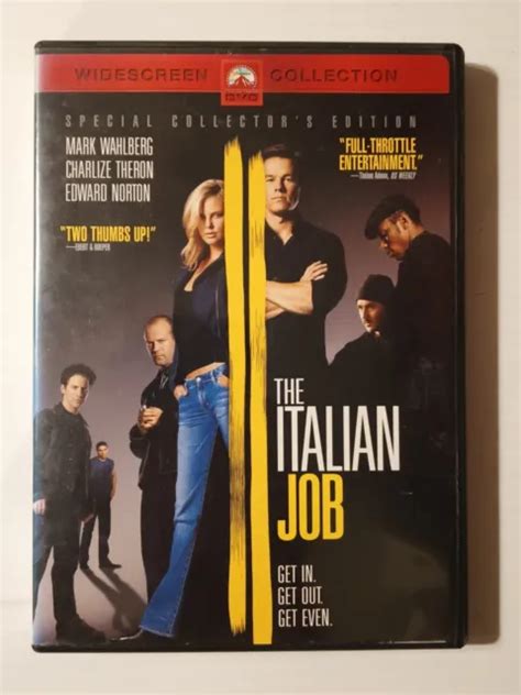 The Italian Job Dvd Widescreen Mark Wahlberg Edward Norton Picclick