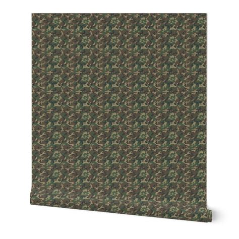 Sixth Scale M81 Woodland Camo Wallpaper Spoonflower