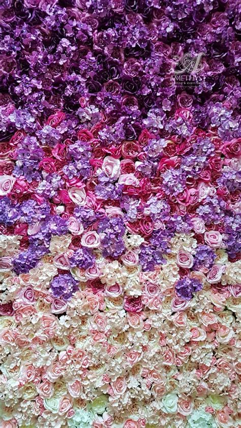 Purple Ombre Flower Wall