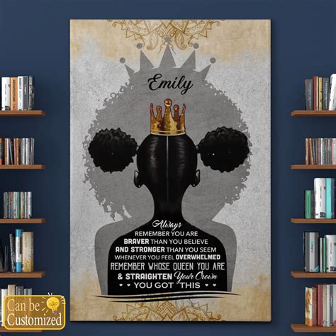 Personalized Canvas Poster For Girl And Black Queen Wall Art T For