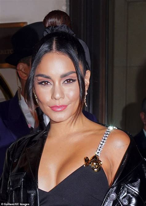 Vanessa Hudgens Flaunts Cleavage In Lbd Outside Nyc Hotel