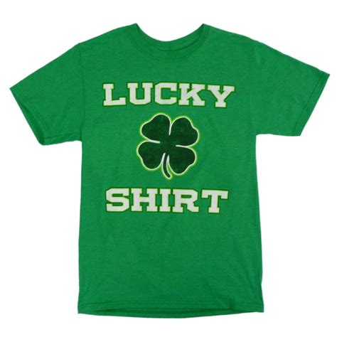 St Patrick S Day Saint Patrick S Day Mens Green Lucky Shirt Four Leaf Clover T Shirt S