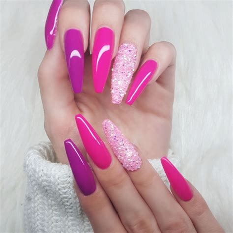 50 Shades Of Pink Nailpro Pink Acrylic Nails Ombre Nails Glitter