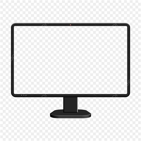 Computer Monitor Mockup Mate Black Color Lcd With Transparent Display