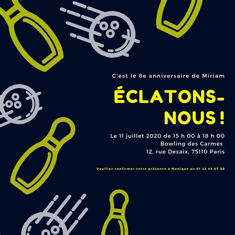 Invitation au bowling : les plus beaux modèles du Web | Canva