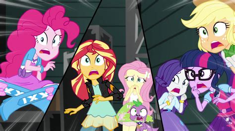 Image Main Six And Spike Gasping In Shock Egs2png My Little Pony