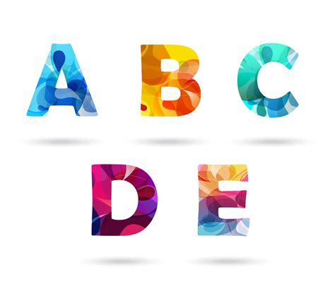 Abstract Colorful Capital Letters Set Abstract Letter Set Illustration