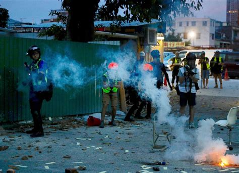 The Latest Hong Kong Police Fire Tear Gas At Protesters