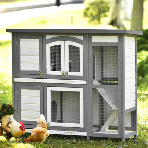 Buy Two Tier Wooden Rabbit Hutch Guinea Pig Cage Perfect Outdoor