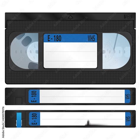 Vhs Video Cassettes With The Upper And Side Sides Realistic Vector