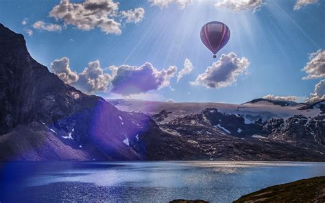 Norway Lake Landscape Air Balloon 5k Mac Wallpaper Download