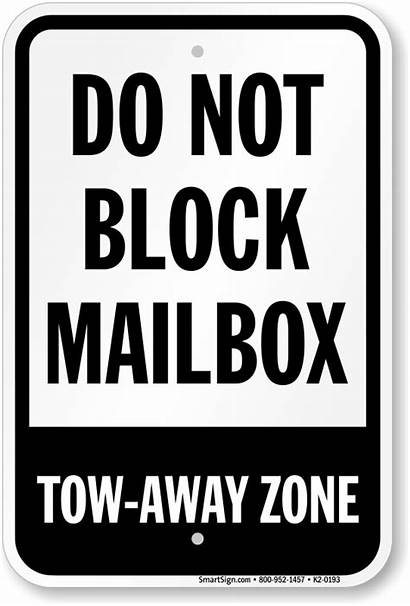 Mailbox Block Signs Tow Away K2 Blocks