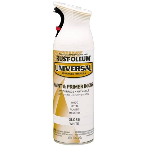 Rust Oleum Universal 12 Oz All Surface Gloss White Spray Paint And