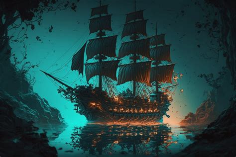 Instant Download Digital Art Pirate Ship Painting Printable Etsy