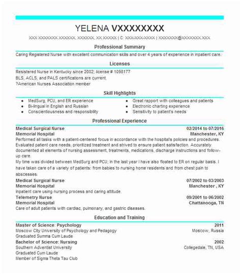What does a surgical nurse apart from seeing to the preparation of patients before surgery, surgical nurses are also required to care for them to full recovery after surgical. Medical Surgical Nurse Resume Sample | Resumes Misc ...