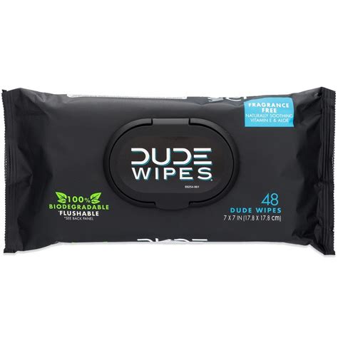Dude Fragrance Free Flushable Wipes 48ct Dude Wipes Fragrance Free Products Flushable Wipes