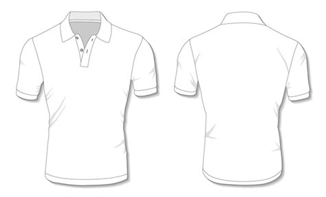 Plantilla De Camisa De Polo Blanca Vector Premium