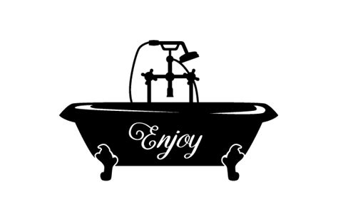 Bathtub Silhouette With The Word Enjoy On It SVG Cut File By Creative Fabrica Crafts Creative
