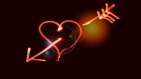 Love Heart Arrow Light Lights Romantic Hd Wallpaper Wallpaperbetter