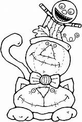 Coloring Halloween Pages Scarecrow Kids Cat Fun Sitting Pumpkin Color Sheets Holidays Cute Printable Holiday Colouring Hative Teens Print Source sketch template