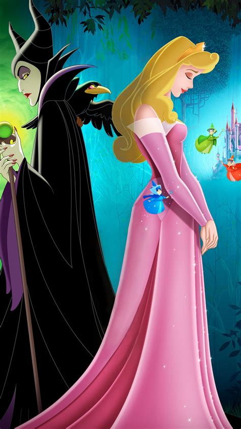 the sleeping beauty and maleficent from disney s sleeping beauty are standing in front of each other