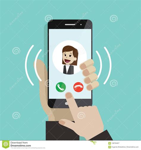Incoming Call Human Hand Holding Cellphone Smartphone With Call