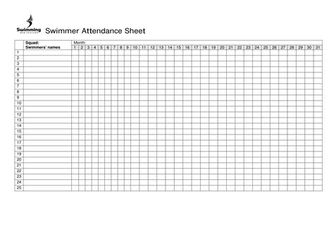 2021 Free Printable Attendance Sheet 6 Attendance Sheet Templates