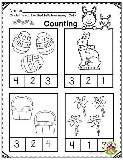 Preschool Easter Counting Worksheets Matthew Sheridans School Worksheets
