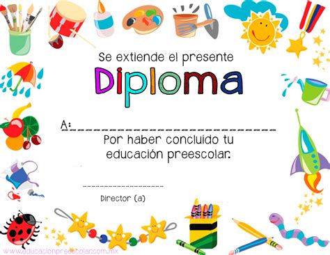7 Diplomas Para Culminación De Estudios Preescolares
