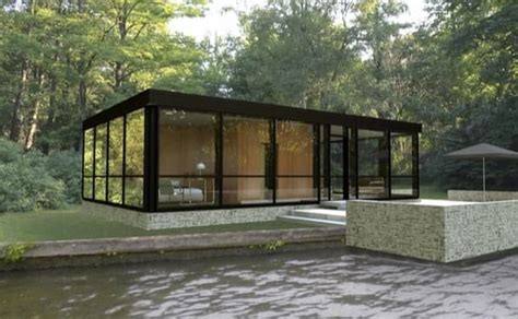 Casa Modular De Vidrio Con El Estilo De La Glass House De Philip Johnson