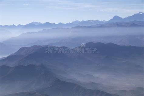 Misty Blue Andean Mountain Landscape Background Stock Photo Image Of