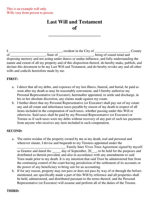 We did not find results for: Last Will and Testament Template Download Printable PDF ...
