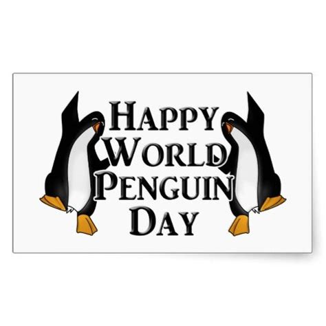 4 25 World Penguin Day Rectangular Sticker Penguin Day