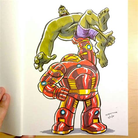 Jeremy Vinar — Hulk Vs Hulkbuster Drawing Today