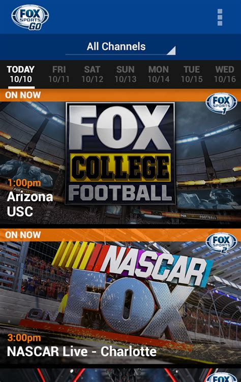 Live stream fox sports events like nfl, mlb, nba, nhl, college football and basketball, nascar, ufc, uefa champions league fifa world cup and more. New App Fox Sports GO Streams Live Sports To Cable ...