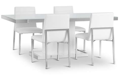 Miami White 78 Table And 4 Chairs