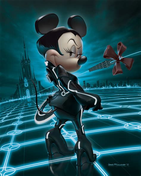 Tron Legacy Mickey Mouse Flynn And Minnie Mouse Quorra By Greg