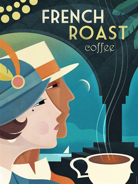 Vintage Poster Art Deco Coffe Instant Download Art Deco Posters Vintage Posters Cafe