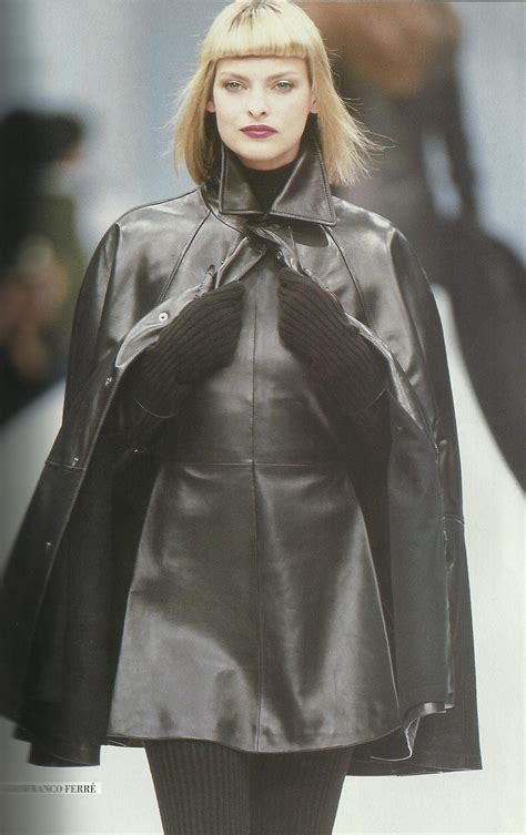 Linda Evangelista Gianfranco Ferre Prêt à Porter Leather Fashion