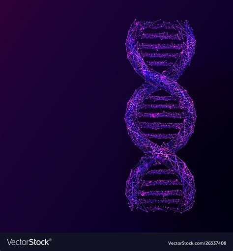 Dna Link Low Poly Purple On Darck Bg Royalty Free Vector