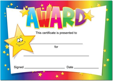 Award Certificates 16 X A6 Cards Schoolsteachers Kids Rainbow