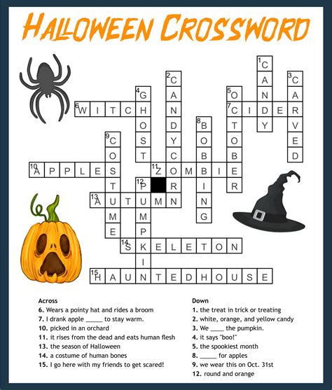 15 Best Halloween Crossword Puzzles Printable Printableecom Halloween