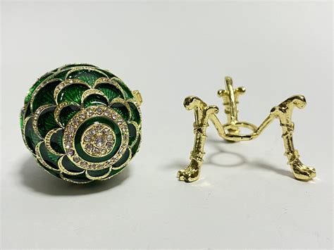 Faberge Egg Style Box Swarovski Crystals Jewelry Box Home Etsy