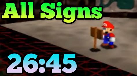 Super Mario 64 All Signs Speedrun In 2645 Youtube