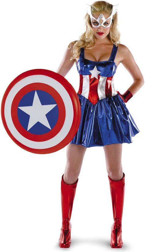 Adult Captain America Deluxe Woman Costume 6099 The Costume Land