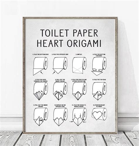 Toilet Paper Heart Origami Art Custom Bathroom Art Etsy