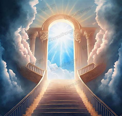 Heaven Background Png Memorial Background Stairs To Heaven Etsy