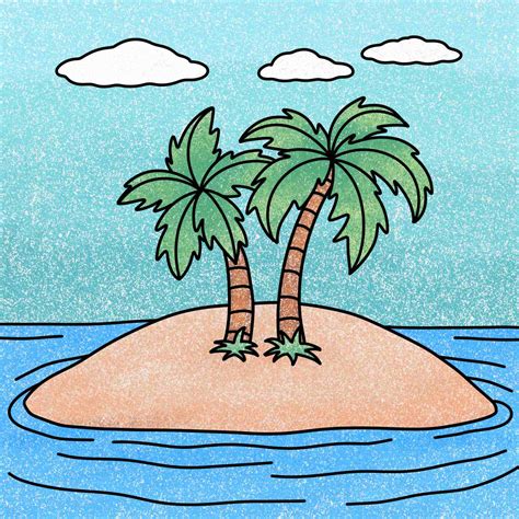 How To Draw An Island Helloartsy